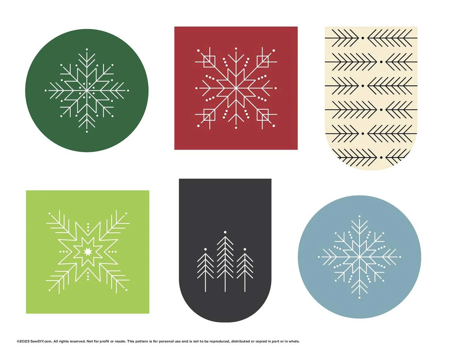 printable modern holiday gift tags — free pdf download — sew diy